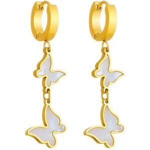 Butterfly Gold Statement Vintage Cute Long Summer Earring for Women Jewelry